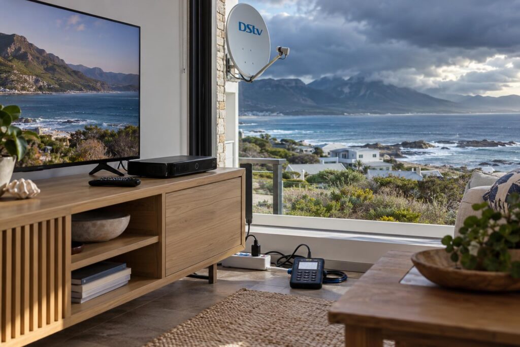 DStv decoder surge protection Hermanus setup with a surge protected plug